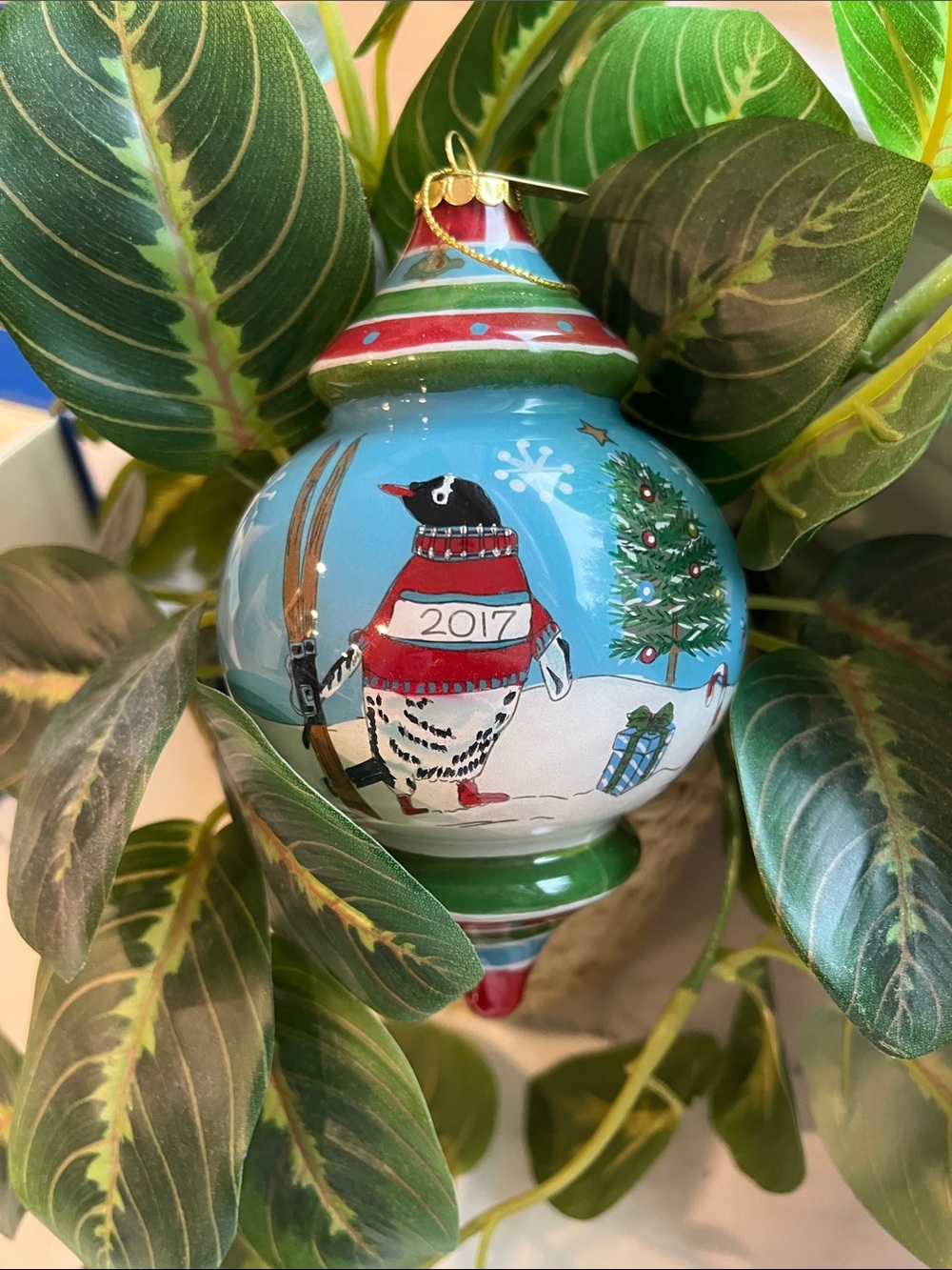 🐧 Pier 1 Hand-Painted Penguin Holiday Ornament